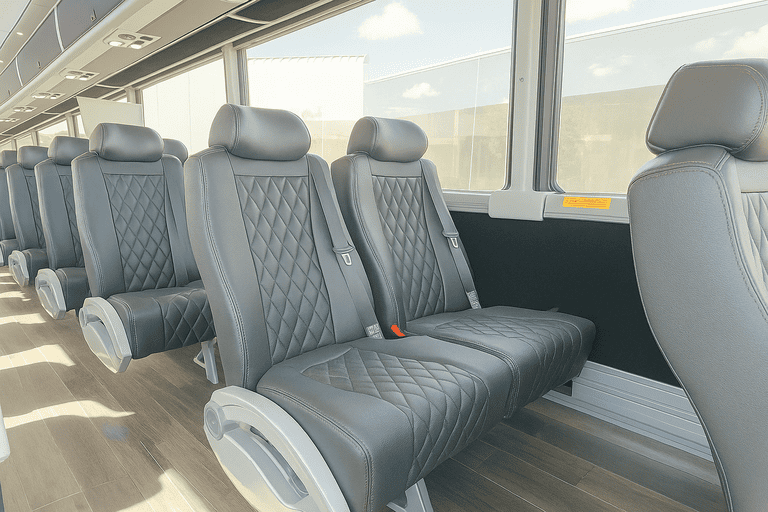 interior of Queen Creek Charter Bus charter bus